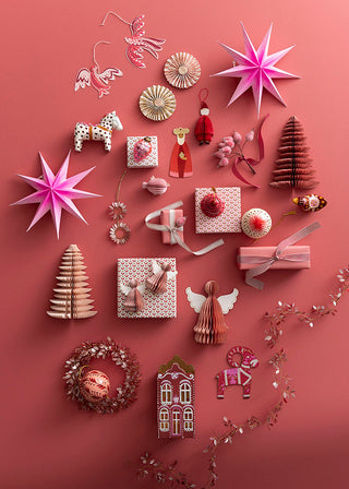 Cerise Beaded Wreath Ornament