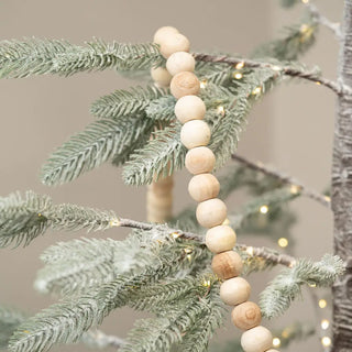 Long wooden round beaded garland