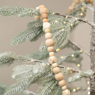 Long wooden mixed beaded garland