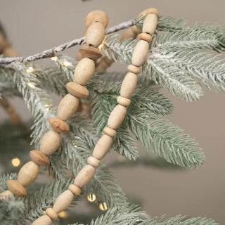 Long wooden mix beaded garland