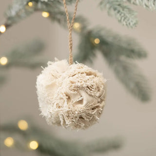 Clara natural fabric scandi hanging bauble ornament