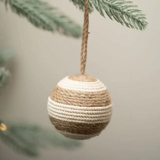 Malmo scandi cotton & jute bauble ball ornament