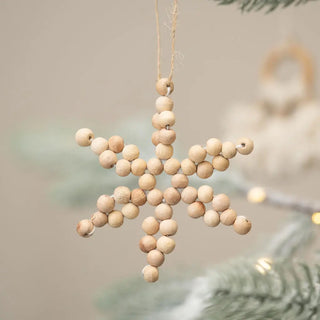 Robles wooden beaded star ornament