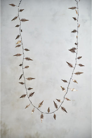 Gold fern lighted garland