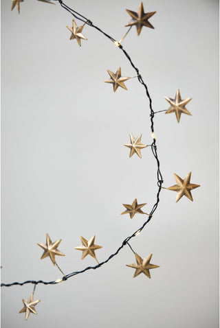 Gold star lighted garland