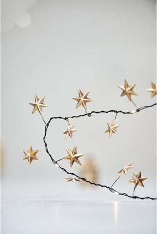 Gold star lighted garland