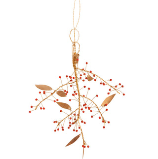 Walther&co Brass & Red Berry Branch