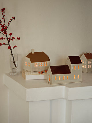 Ceramic Bo candle house - paprika