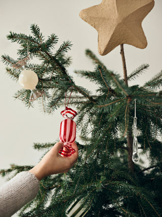 Handmade glass candy ornaments, set of 2