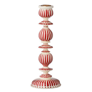 Large Hand Painted Striped Candle Holder