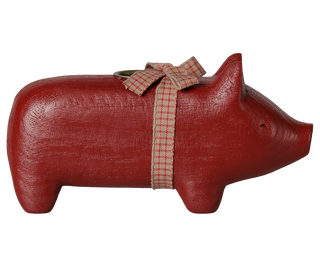Maileg Medium Red Wooden Pig Candle Holder