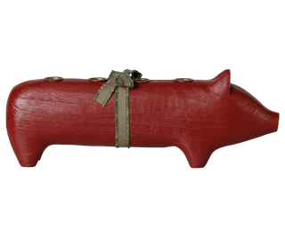 Maileg Large Advent Red Wooden Pig Candle Holder