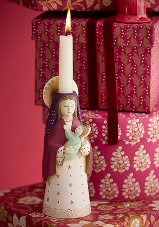 Mary with Baby Jesus Candle Holder