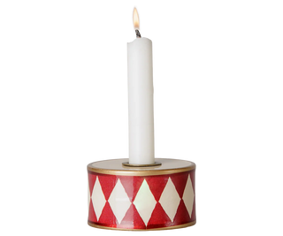 Maileg Candle holder, Drum - Off White/Red