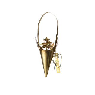 Christmas tree cone brass ornament