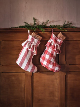 Christmas Stocking - Stripe Red/White