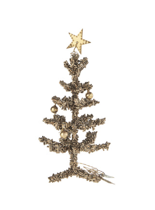 Gold Christmas tree with baubles