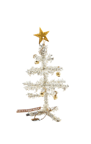 Silver Christmas tree with baubles