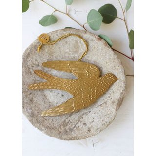 Brass swallow ornament