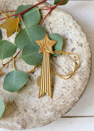 Brass shooting star ornament