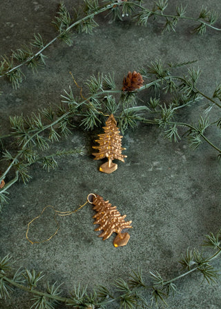 Brass Christmas tree ornament