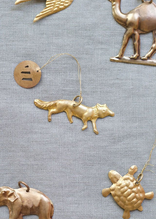 Brass fox ornament