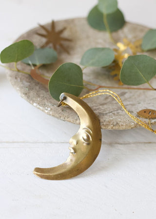 Brass moon ornament