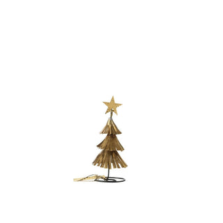 Christmas Tree fringed round, brass -  14 cm