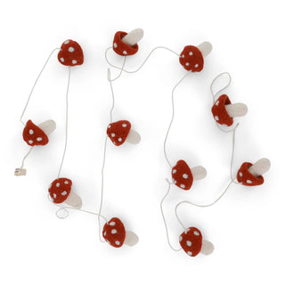 Felt Red Mushroom Garland