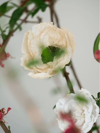 Handmade antique-inspired crepe paper flowers