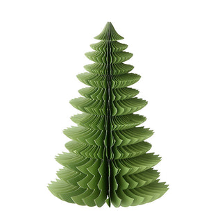 Green paper Christmas tree on a white background
