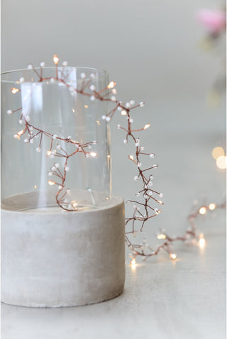 White jewel metal lighted garland