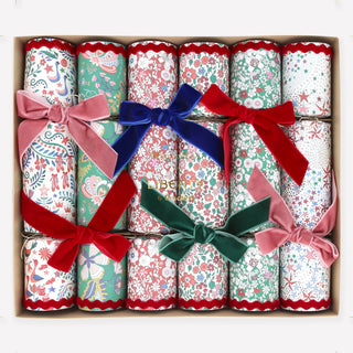 Liberty Velvet Bow No-snap Crackers - Pack of 6