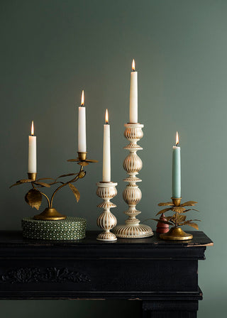 Winter Rose Golden Candle Holder