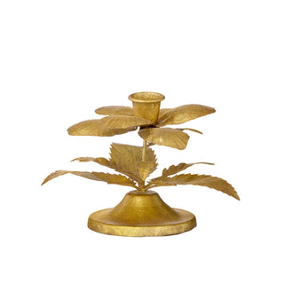 Winter Rose Golden Candle Holder