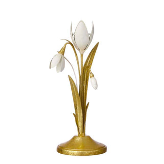 Golden Snowdrop Candle Holder