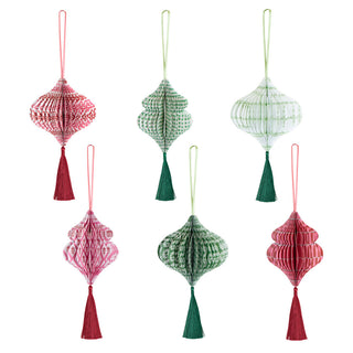 Molly Mahon Large Honeycomb Tree Ornaments - Set of 6