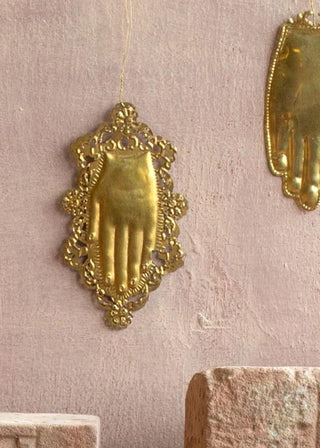 Brass lace hand ornament