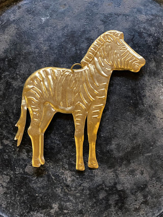 Brass zebra ornament