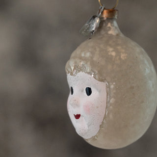 Vintage glass head of baby angel ornament
