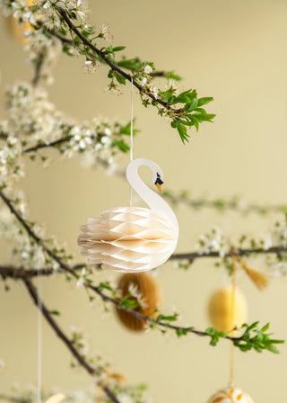 Honeycomb Swans Ornaments