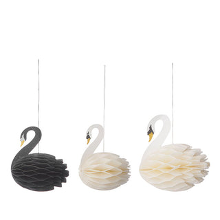 Honeycomb Swans Ornaments