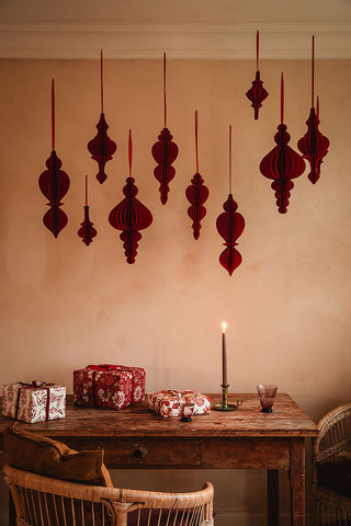 Honeycomb Ornament - H20 cm Ruby