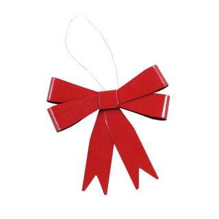 Red Metal Ribbon Ornament