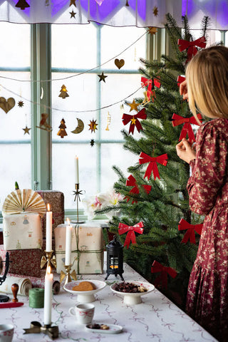 Red Metal Ribbon Ornament