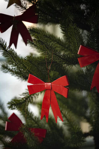 Red Metal Ribbon Ornament