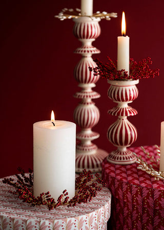 Ruby Beaded Candle Rings for Taper and Pillar candles