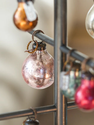 Small Dark Metal Tree with Mixed-Color Baubles