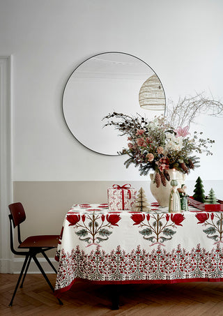 Flora Scarlet Tablecloth