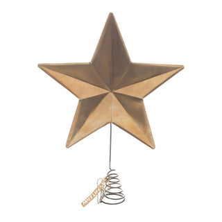 Tree top star, antique brass